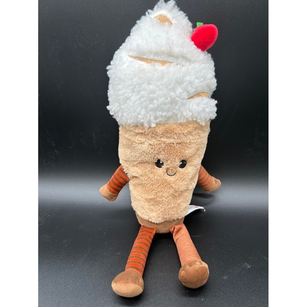 Smoochy Pals Coffee Milkshake Plush Toy Whipped Cream Cherry Ice Cream